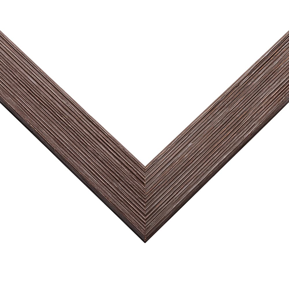 Barnwood Brown Picture Frame corner detail showing authentic barnwood texture with rich brown finish and rustic wood grain in 1.5 inch profile